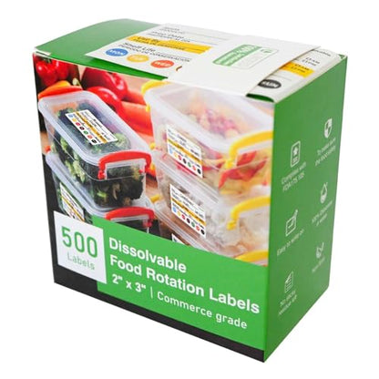 L LIKED Dissolvable Label Shelf Life for Food Rotation Use by Stickers 2 x 3 Inch Roll of 500 Labels