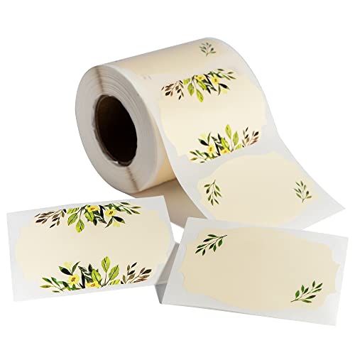 MONEST Waterproof & Oil Resistant Jar & Lid Stickers - Pantry/Canning, Spice & Bottle Labels (Floral 3x2) - style: Floral 3x2