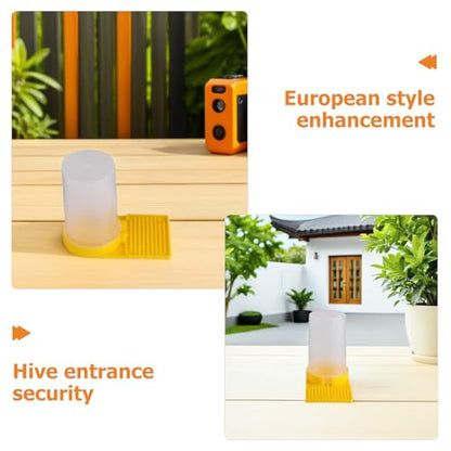 HEMOTON 10pcs Honey Beehive Entrance Feeders and Bee Hive Water Feeders for Beekeeping with Large Capacity European Style Watering Station for Hive Feeding