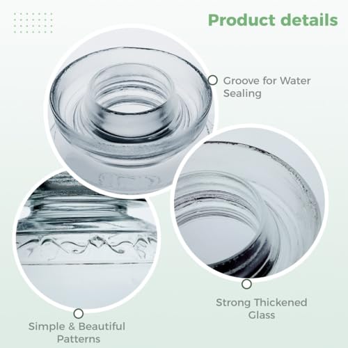 Glass Pickle Jar, Large Capacity Crock for Fermenting, Traditional Chinese with Airlock Lid Water Seal, Glass Fermentation Tank for Sauerkraut Kimchi Pickling