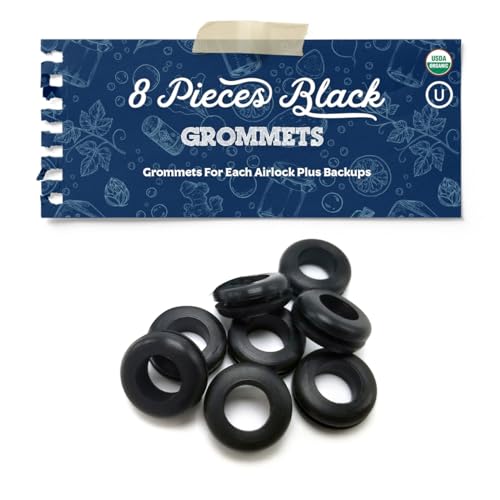 Fermentaholics Airlocks With Grommets Set – 4 Airlocks and 8 Grommets for Homemade Wine, Beer, Cider, Kimchi, Sauerkraut – Preserving, Brewing, Fermenting (S-Shaped Airlocks With Grommets Set) - size: S-Shaped Airlocks With Grommets Set