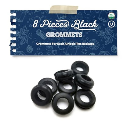 Fermentaholics Airlocks With Grommets Set – 4 Airlocks and 8 Grommets for Homemade Wine, Beer, Cider, Kimchi, Sauerkraut – Preserving, Brewing, Fermenting (S-Shaped Airlocks With Grommets Set) - size: S-Shaped Airlocks With Grommets Set
