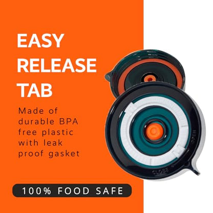 Fermentation Kit, Includes 3 Fermenting Lids for Wide Mouth Mason Jars & Oxygen Extractor Pump, Mason Jar Airlock Lid For Fermenting Kimchi, Pickle, & Sauerkraut - color: Blue