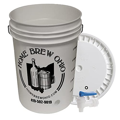 Home Brew Ohio 6.5 Gallon Bottling Bucket with Easy On/Off Spigot and Grommeted Lid