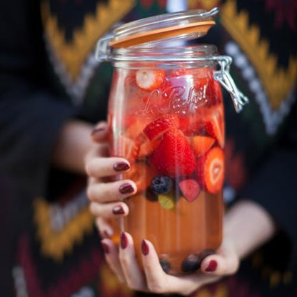 Le Parfait Super Jar 1.5L (48oz) French Glass Preserving Jar w/Airtight Rubber Seal & Wire Bail Closure - BPA-Free Canning Jar for Pickles, Fruit, Sauce & Food Storage - Made in France Since 1930 1PK - color: 48oz (Single)