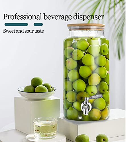 YYZYL Water Dispenser for Hot and Cold Beverage, 2/3/4L, Glass Drink Barrel Dispenser with Leak Free Spigot and Stand, Beverage Dispenser for Juice Kombucha Lemonade, Party Weddings Festival Supplies