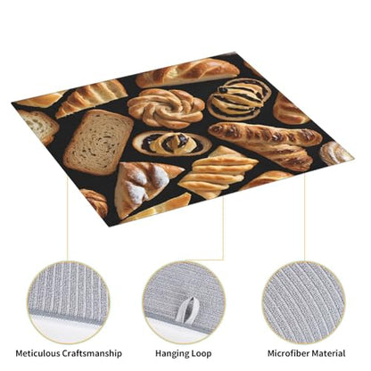 (Cheese Sandwiches) Dish Drying Mat 18 x 16 in, Dish Drying Mats for Kitchen Counter, Bar Mat, Coffee Bar Accessories, Kitchen Decor and Accessories, Housewarming Gift