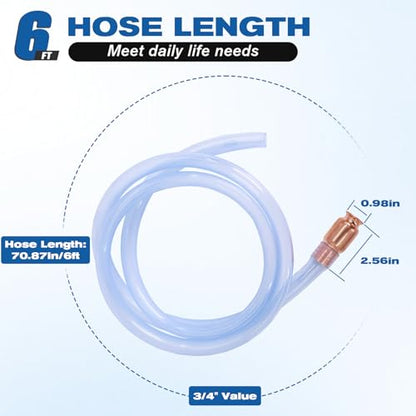 Wadoy 3/4" Siphon Hose, 6FT Shaker Siphon Pump for Gasoline/Gas/Fuel/Water Transfer, Upgrade Multi-Purpose Self Priming Siphon Hose - size: 1