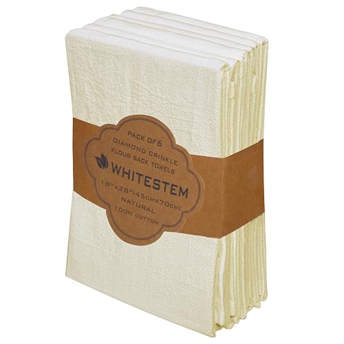 Flour Sack Towels 18” x 28” – Pack of 6 Cotton Kitchen Towels, Dish Towels and Tea Towels for Embroidery, Thick Absorbent for Baking & Bread Proofing - Natural - color: Organic Natural, size: 18"x28" - 6 Pack