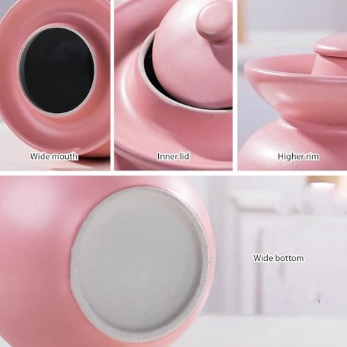 Matte Pink Stylish Pickle Jar, Household Large Capacity Rice Storage Barrel, Water Seal Design Fermentation Tank, Pickled Pickles and Beans(3.5kg/123.4oz) - size: 3.5kg/123.4oz