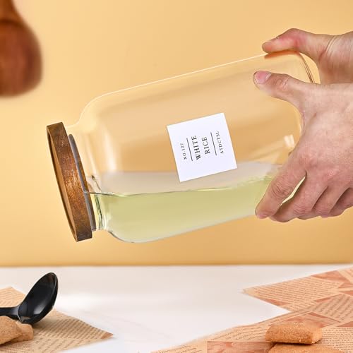 2 PCS Large Glass Jar With Lid，Glass Food Storage Jars for Flour,Sugar,Coffee,Rice, Walnut，Nutsand More(1 gallon/4000 ml) - size: 1Gallon*2