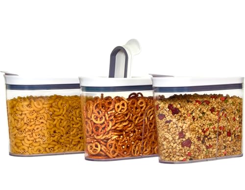 Felli Airtight Cereal Containers 2.6 Qt, Stackable BPA-Free Acrylic Cereal Dispenser with Flip-Top Lid, Small Dry Food Storage for Oats, Granola, Rice (Small 2.6 Qt - 3pk) - color: Small 2.6 Qt - 3pk