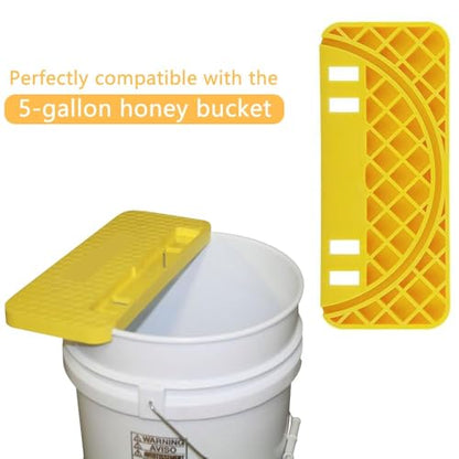 10PCS Honey Harvesting Beekeeping Tool Kit, 5 Gallon Bucket with Gate | 50 Pairs Gloves, Honey Extractor Kit Uncapping Knife Tank Holder Strainer Fork Gripper, Lids Opener, 4 PCS Filter Bags
