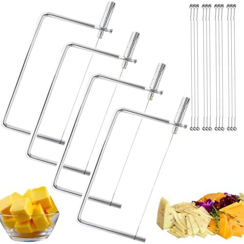 Cheese Slicer Accessories Kitchen Knife Marble Board Cheese Cutter Stainless Steel Components - Great for Making Giftable Cheese Cutting Boards with This Cheese Slicer Kit,6inch(4Slicer+16Wires)