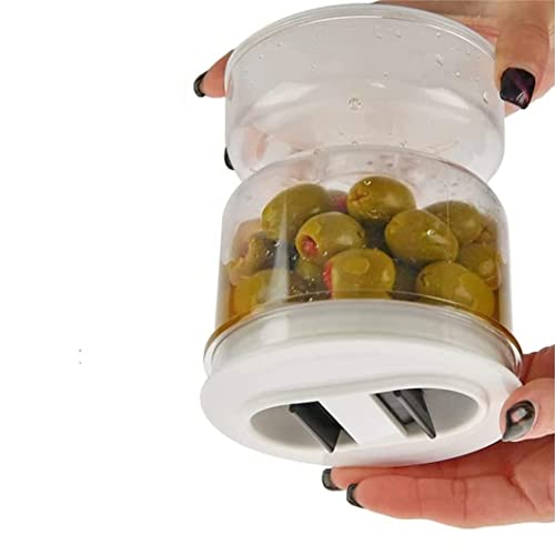 Pickle and Olive Hourglass jar, Pickle Flip Jar Separated from Wet and Dry, Pickle Jar with Strainer Flip, Juice Separator, for Airtight Food Storage (1PCS)
