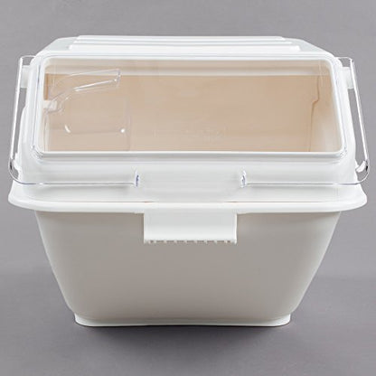 12.6 Gal.(Gallon) / 200 Cup Shelf Ingredient Bin with Flip Lid & Scoop.SCOOP Added! Use for long term storage products: sugar, pasta dogs food, flour for Home, Restaurant, Industrial.