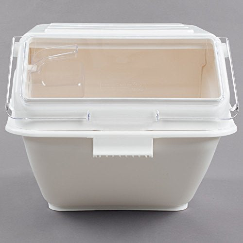 12.6 Gal.(Gallon) / 200 Cup Shelf Ingredient Bin with Flip Lid & Scoop.SCOOP Added! Use for long term storage products: sugar, pasta dogs food, flour for Home, Restaurant, Industrial.