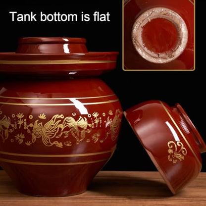 Ceramic Pickle Jar with Water Seal Lid, 8KG Traditional Fermenting Crock for Kimchi and Sauerkraut, Airtight Airlock Design Prevents Odor and Oxidation - size: 6KG