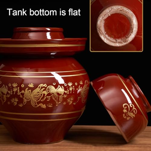Ceramic Pickle Jar, 8KG with Water Seal Lid - Traditional Fermenting Crock for Kimchi Sauerkraut, Airtight Airlock Design Prevents Odor and Oxidation, Durable - size: 6KG