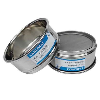 100 Mesh Lab Sieves 4" Diameter 304 Stainless Steel Wire Cloth Test Sieve for Industrial Laboratory Home - size: 100 mesh