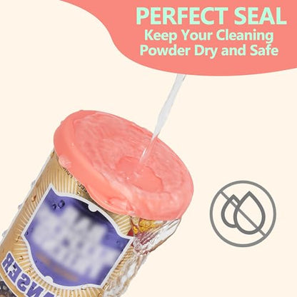 Silicone Powder Cleanser Lids Compatible with Bar Keepers Friend 12 oz & 21 oz Silicone Cover fit for Comet, Ajax Powder Cleanser to Keep Dry, 2 Packs - color: Red and Cyan
