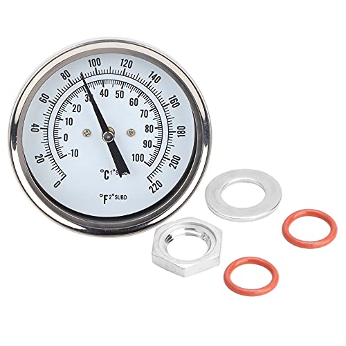Dial Thermometer, Mnpt 0 to 220f Stainless Steel Brew Pot Thermometer for Homebrew Beer and Wine Thermometer