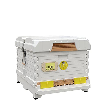 Apimaye Ergo Insulated 10 Frame Bee Hive Set [NO Frames Included] (Single Deep, White Body Random Color Entrance)