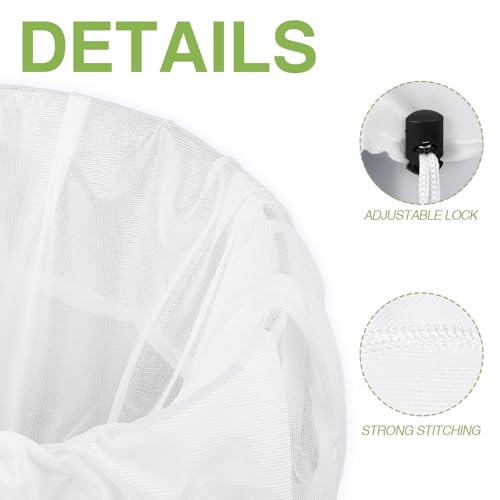 Chumia 5 Pack Brew Bags Reusable Extra Large 26 x 22'' Fine Mesh Strainer Cold Brew Filters Drawstring Cheese Cloth Straining Bags Wine Making Supplies for Fruit Cider Beer