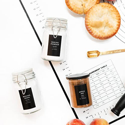 Black Spice Labels for Glass Jars, 148 Spice Jar Labels Stickers Preprinted Waterproof, Rectangle Herb Seasoning Stickers Containers Kitchen Pantry Organization - style: Black Rectangle Spice Labels