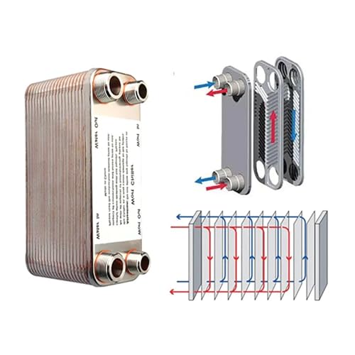 Heat Exchanger, 20/30/40 Plates Heat Exchanger Wort Chiller, Stainless Steel Counterflow Chiller Homebrew Beer Cooler Garden Hose Rapid Cooling(40 plate) - color: 40 plate