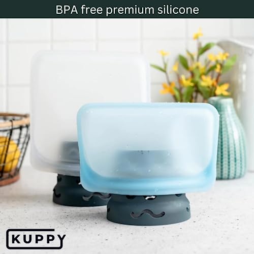Kuppy Silicone Water Bottle Drying Rack - Fast-Dry Bottle Dryer for 20-64oz Cups - Reusable Food Storage Bag Drying Rack - Compatible with Stanley, Owala, Stasher (Green, 4-Pack) - color: Green