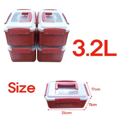 3.2L-4, Airtight Kimchi Container with Handle, Multi-Purpose Food Storage Box,Translucent lid container,Kimchi Fermentation container, fruit-pickle container Compatible with All Refrigerator