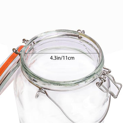 1 Gallon Glass Jar with Lids,2 Pack Large Glass Jars with Airtight lid,Super Wide Mouth Mason Jars for Storage,Fermenting,Canning,Pickling - color: 128oz