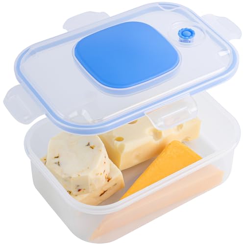 The Quick Vac: Only Airtight Vacuum Sealed Cheese Saver Container - Perfect For Keeping Cheddar, Parmesan, Shredded, Sliced, Grated, Blue, Swiss, Cottage & Cream Cheese in the Fridge
