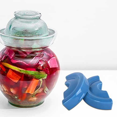 Vencer Wide Mouth Jar Split Fermentation Weight,Fermenting weights for Pickling & Fermentation Crock,Blue,VHF-018B - color: Blue