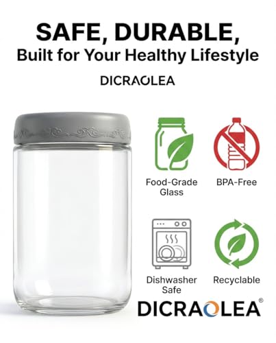 16oz 4Pack Glass Overnight Oats Jars Containers with Airtight Leakproof Lids, Reusable Mason Jars for Meal Prep, Yogurt Parfaits, Smoothies, Salads & Healthy Breakfasts (16 OZ-4-1) - color: 16oz-4-1