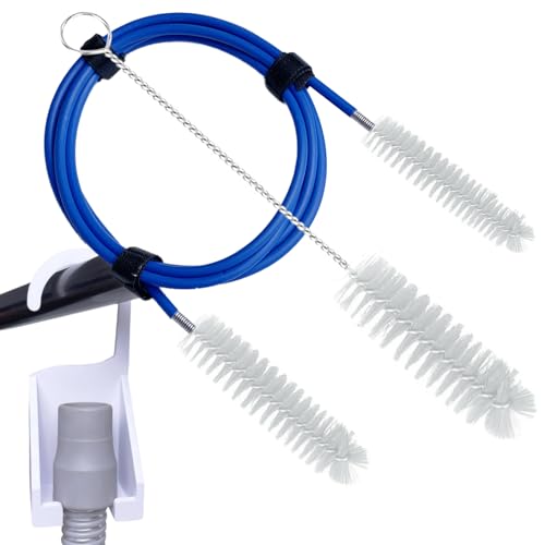Thickened CPAP Hose Cleaner Brush Kit – Anti-Bending Dual-Ended Long Brush with Protective Sleeve, Mask Brush, Drip-Dry Hook, Fits 15-22mm Tubes, Complete CPAP Cleaning Supplies - color: White