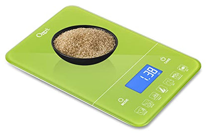 Ozeri Touch III Digital Kitchen Scale with Calorie Counter, 22 lbs (10 kg), Lime Green - color: Lime Green