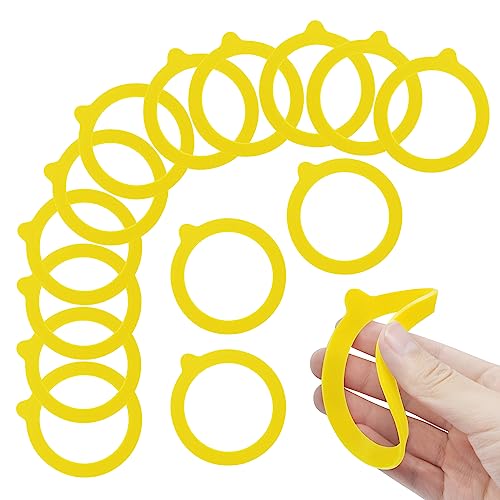 12 Pieces Silicone Replacement Gasket for Jars, Airtight Rubber Seals Rings, Leakproof Silicone Gasket Sealing Rings for Mason Jars, Elastic and Fits Most Sizes (Yellow) - color: Yellow