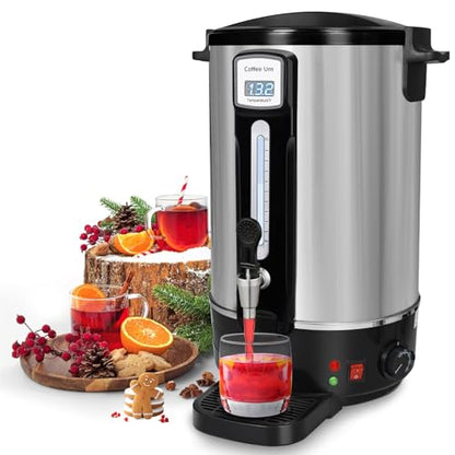 Commercial Coffee Urn 100 Cups（20L, Stainless Steel Large-Capacity Coffee Maker for Catering, Events, Offices & Restaurants, Fast Brew & Keep Warm Function - size: 20L