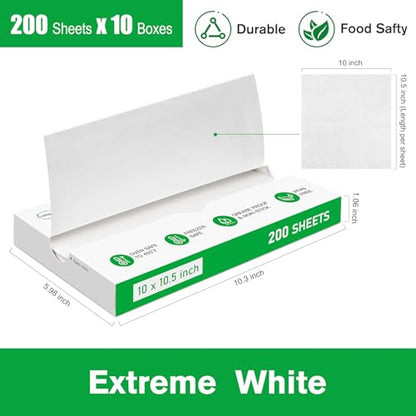 EcoDispose 2000 Count 10" x 10-1/2" Precut Pop Up Deli Paper Sheets, Interfolded Heavy Duty Oil-Resistant White Paper for Bakery, Food Wrap, Serving, Oven, Air Fryer & Microwave - color: White, size: 10"x10.5"inch