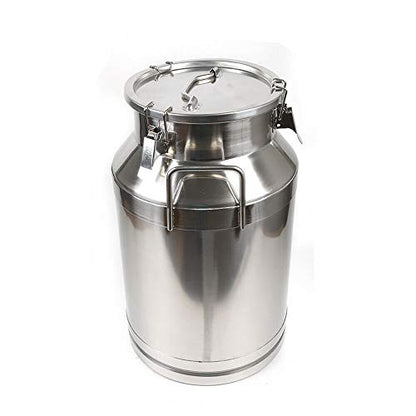 Milk Can with Sealed Lid, Stainless Steel Milk Transport Cans Wine Pail Bucket Tote Jug Pot Oil Liquid Storage Barrel with 2 Handles Sealed Silicone Anti-Leak Ring Lock Belt 40L 10.56 Gallon - color: 40l