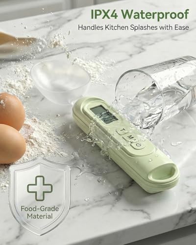 2026 Upgraded Digital Measuring Spoon 【High-Precision 0.01oz·Tested 10000+】 | 【7-Unit】 Baking Scale Digital Kitchen Scale for Baking, Gram Scale for Weight Loss, Large & Small Scoop, Green - color: Green