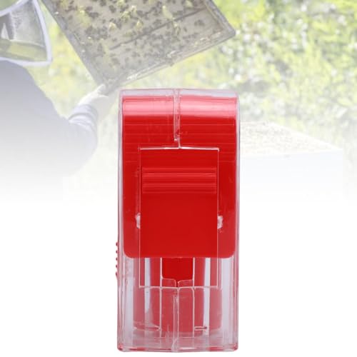 Asixxsix Queen Bee Marking Kit, One Handed Queen Catcher Bottle Cage, Queen Bee Marking Cage Queen Marking Marker Bottle with 0-99 Number Sticker and Tweezers, Beekeeping Supplies (Red) - color: Red