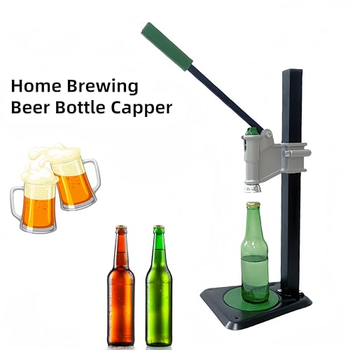 Manual Beer Bottle Capper, Home Brewing Beer Bottle Capping Machine, Bench Stand Beer Bottle Sealer with Adjustable Height for 26mm Cap, Anti-Slip Rubber Pad Labor-Saving Handle