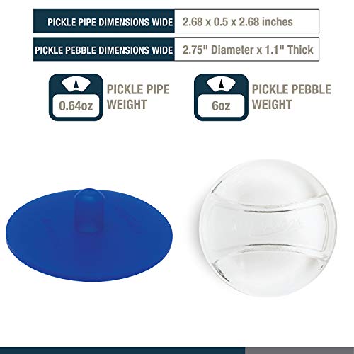 Masontops 8 PC Pickle Pebbles Glass Weight & Pickle Pipe Airlocks Kits - Large Wide Mouth Lid - For Pickling & Canning - size: Wide Mouth