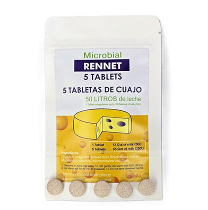 5 x Cuajo TITANIUM® RENNET Tablets For any type of cheese 5 TABLETS FOR 250L OF MILK