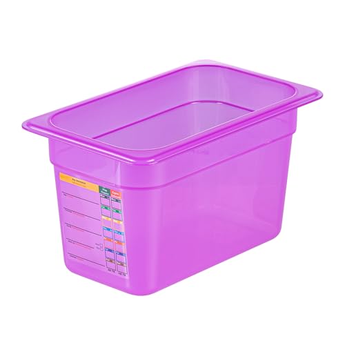 Restaurantware Food Storage Container 1 Pack of 3.9 qt Plastic Stackable Microwave-Safe Bin Dishwasher Safe Freezer Safe Purple Containers for Kitchen Storage - size: 1/4 Size