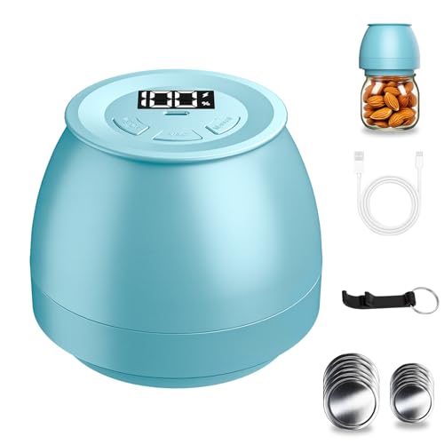 FUTUREZEN Electric Mason Jar Vacuum Sealer for Regular & Wide Mouth Canning Jars, Automatic Sealing Machine Kit for Food Storage & Fermentation, Mouth Mason Jar Lids, Bottle Opener, Type-C Cable, Blue - color: Blue
