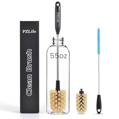 2-in-1 Water Bottle Brush, Water Bottle Cleaner & Straw Brush Cleaning Scrubbing Brush 15 in Long Bottle Brush Detachable Head Multi-Function Cleaning Brush Homework Cleaning Brushe - color: 3pcs/Brown